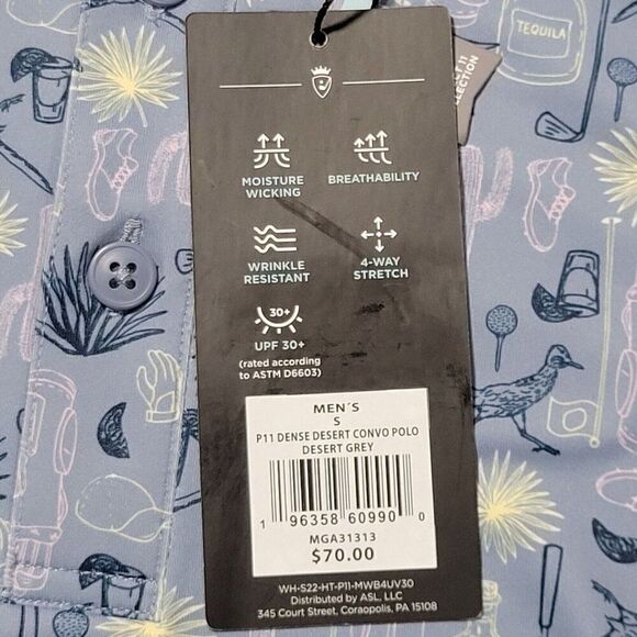 Walter Hagen Golf Polo Shirt Men Size Small Desert Tequila Alcohol Stretch NEW - Picture 7 of 13